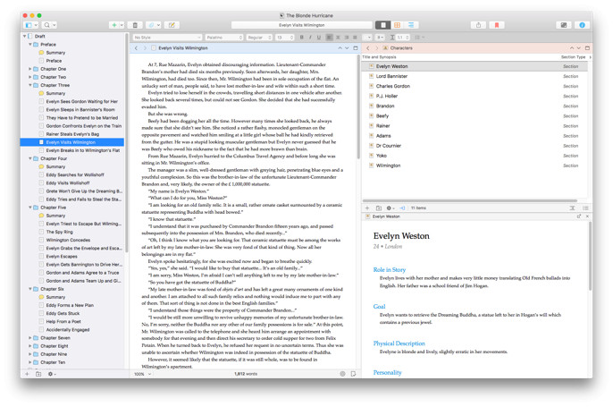 Book Writing Software | Screenshot of Scrivener