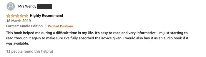 user review on Amazon. How to market a non-fiction book