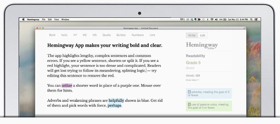 The Hemingway App for desktops