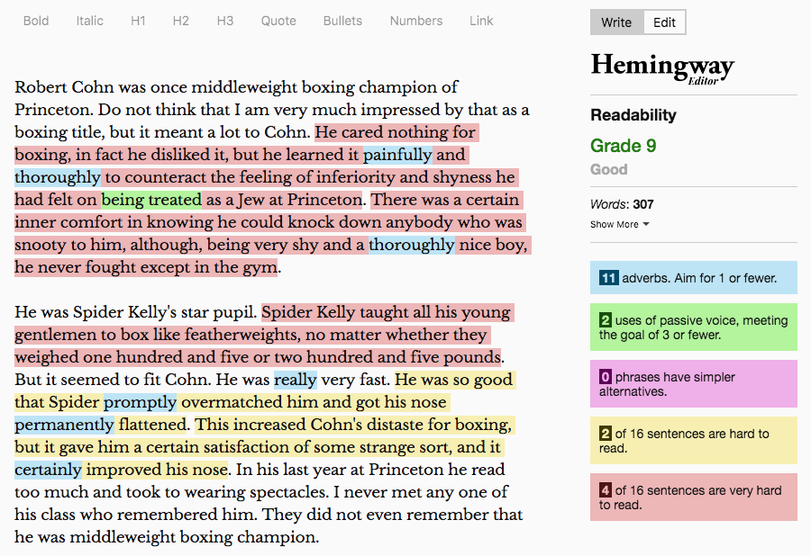 hemingway app