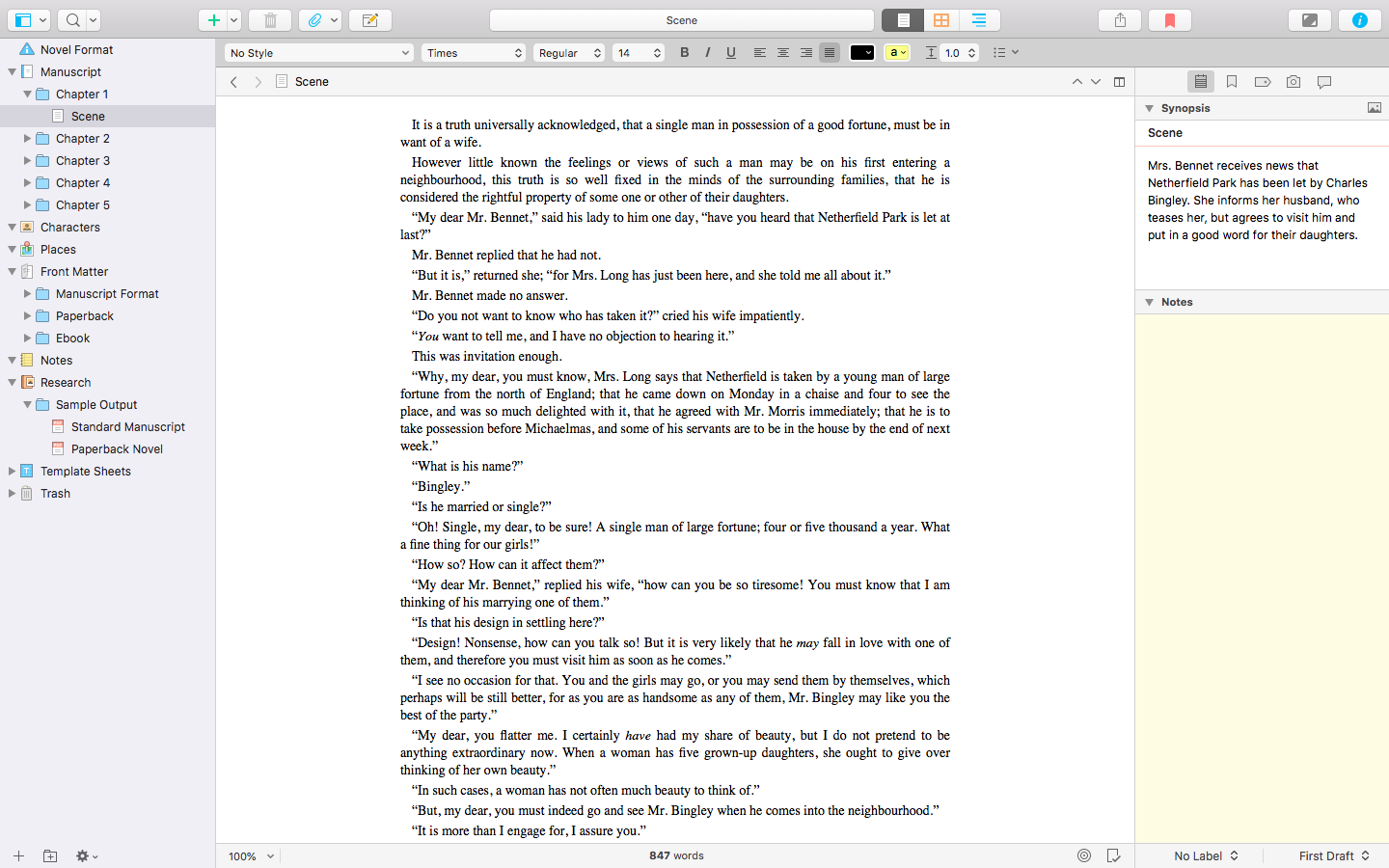 free novel writing software for mac