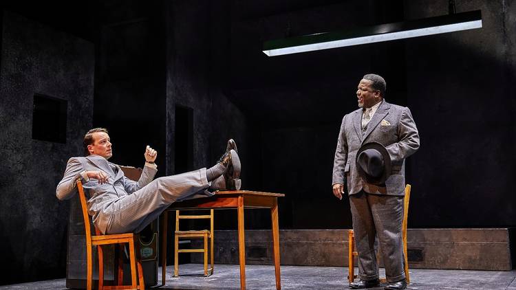 Image of a production of Death of a Salesman — climactic scene