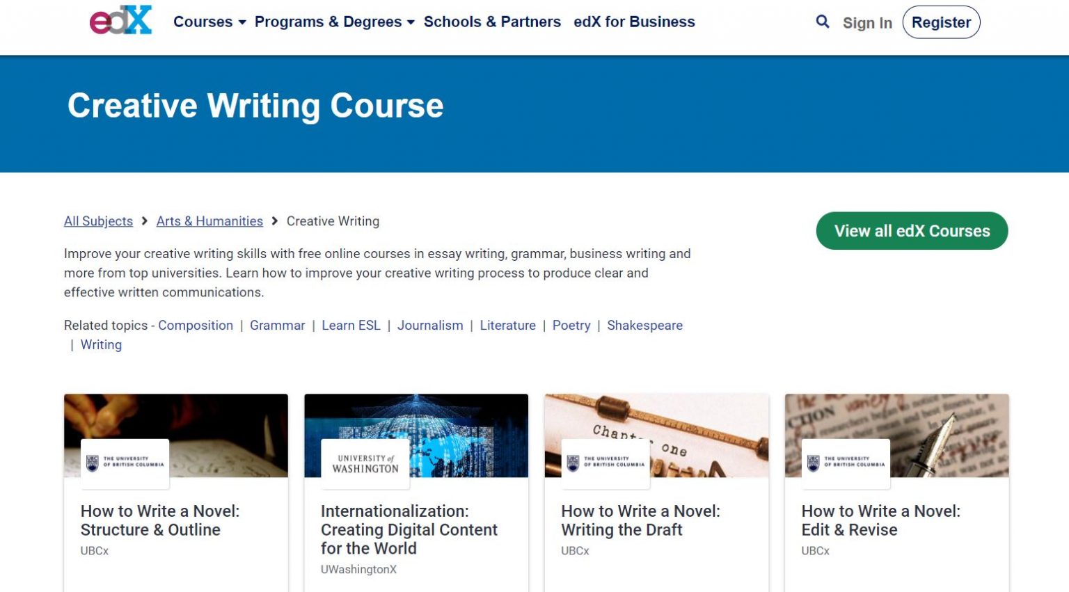 creative writing courses coursera